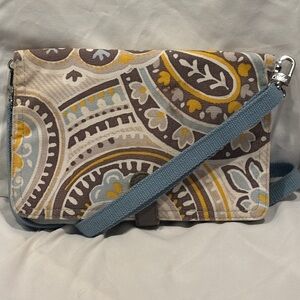 Thirty-One Crossbody Bag – Blue & Yellow Pattern